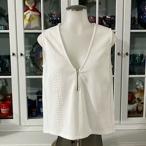 White Sleeveless Top Size XS French Connection